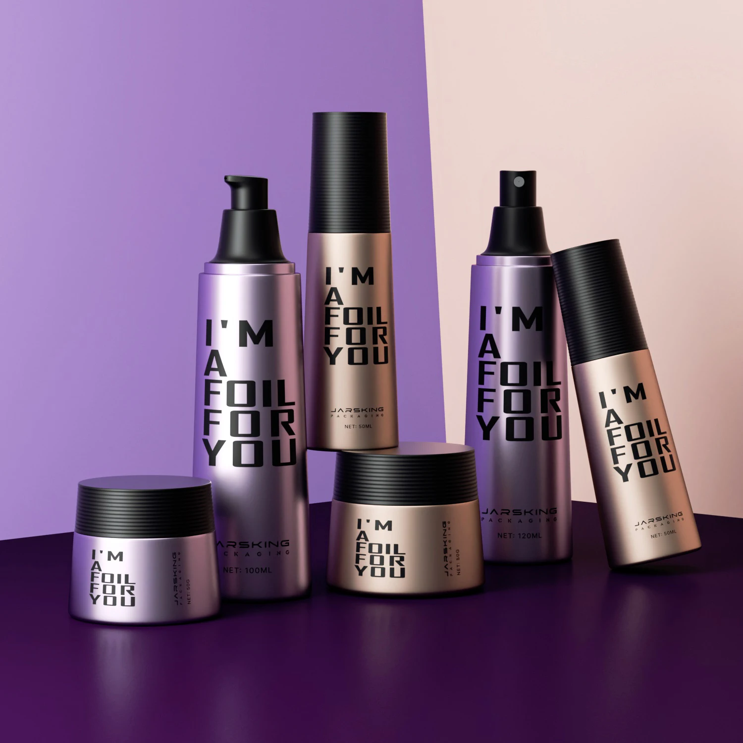 Accept custom logo skin care round plastic 30 50 100 120 ml cream lotion pump bottle skincare packaging and container set