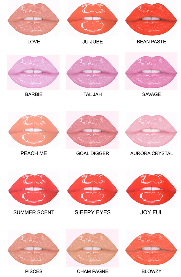 Free Sample wholesale high quality vegan pink lipgloss glitter pigment liquid lipstick custom plumping private label lip glossx