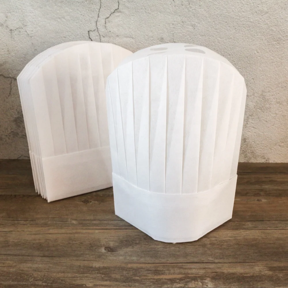 Cheap price disposable non woven round top chef hat restaurant supplies cook hat
