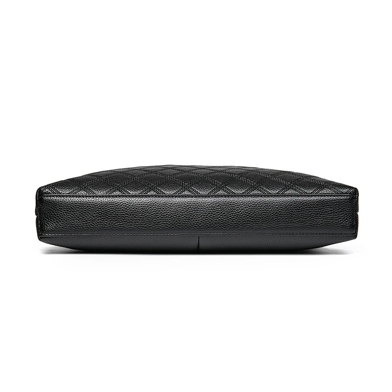 Quilted Soft Men Vintage PU Leather Single Shoulder Sling Business Laptop Bag Lawyer Office Luxury Briefcase Case For Work