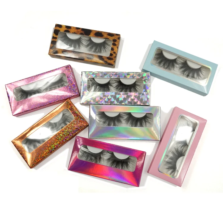 Holographic packaging box eyelash box packaging 3d mink lashes custom eyelash packaging box