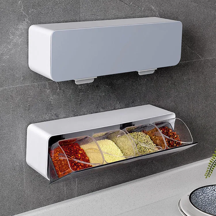 Полипропиленовый Многофункциональный квадратный настенный контейнер для хранения приправ в скандинавском стиле коробка