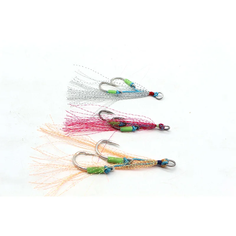 XINAAH033 PE Line Solid Ring Jigging Spoon Fish hook Metal Jig Hook