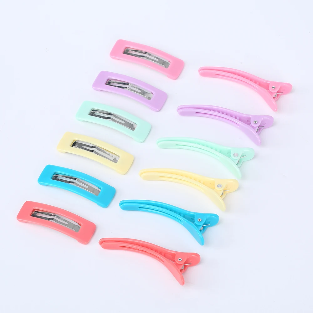 Taimeng INS Hot Selling 5.5cm BB Rectangle Shape Metal Colorful Snap Hair Clip Accessories Candy Color Hairgrips For Girls