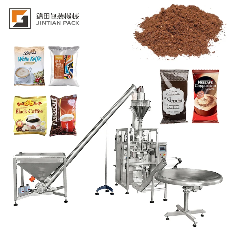 Ground Coffee Coconut Milk Dry Powder Packaging Plastic Bag Sealing Automatic Powder Filling Machine