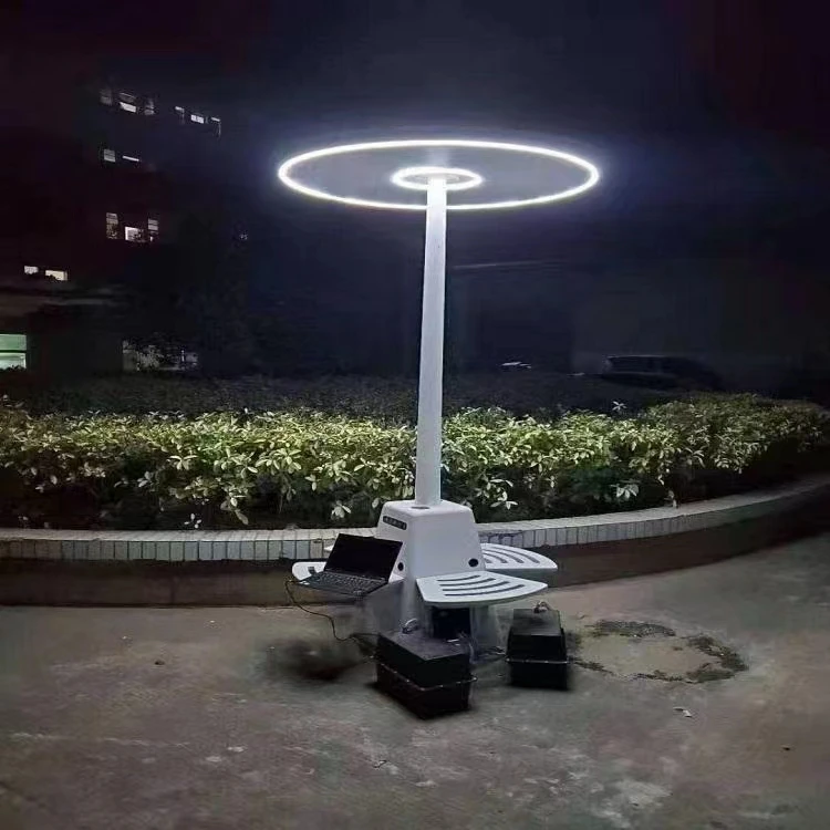 power bank table top with solar led table light usb or solar charging smart solar table for outdoor cell phone charging