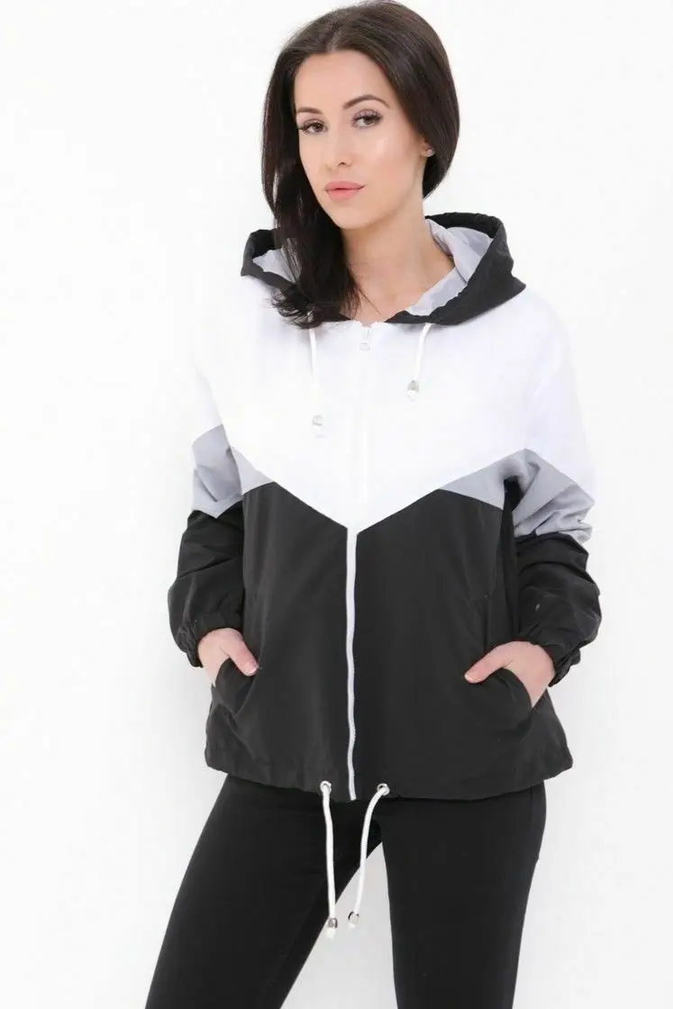 Custom Made New Fashion Women Jacket Hooded Thin Windbreaker jacket New design wind breakers for women fashion windbreakers