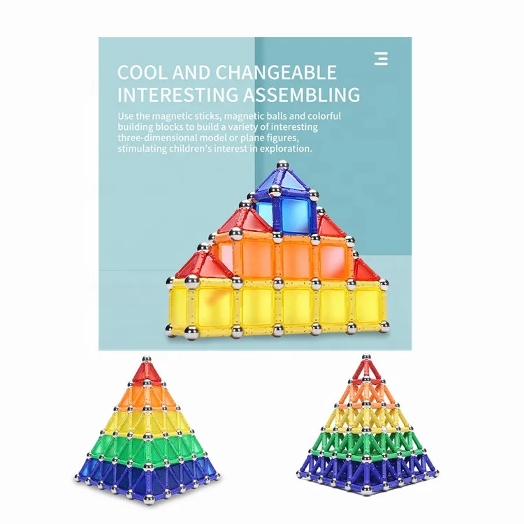 
Deformed 3D 27mm Toy Plastic Magnetic Sticks Building Blocks For Kids 