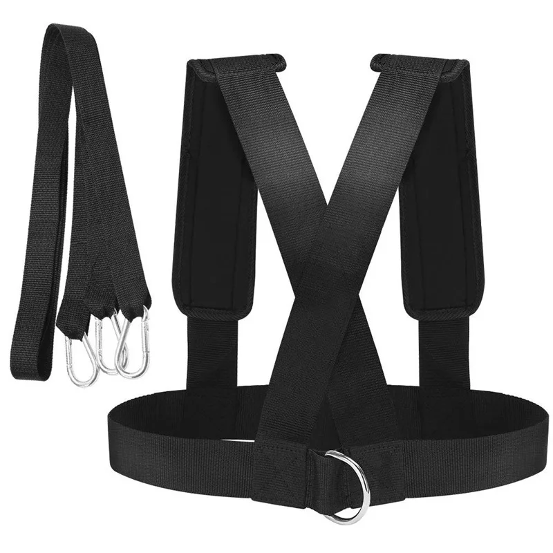 CHENGMO SPORTS Hot Sale Adjustable Weight Sled Trainer Weight Bearing Resistance Band Pull Sled Belt With Padded Shoulder Strap
