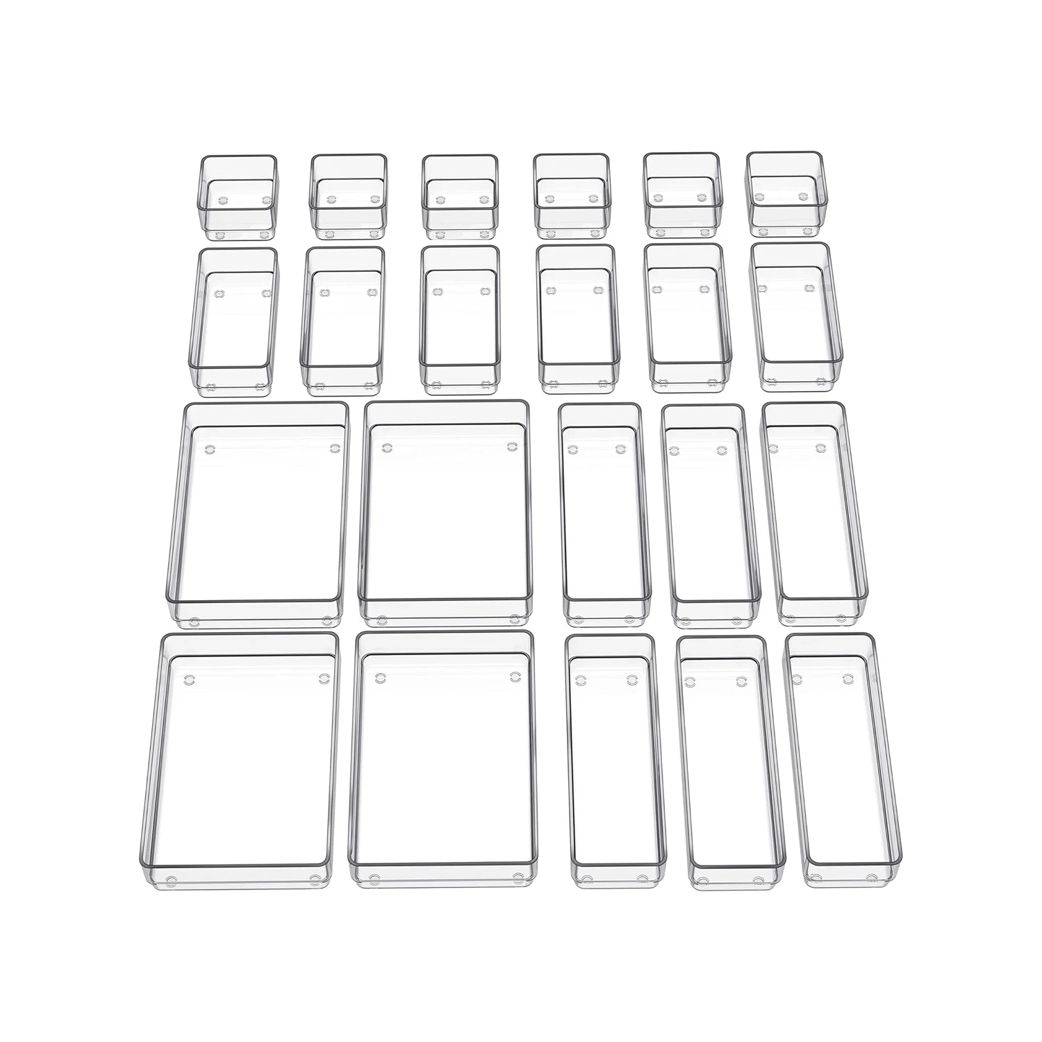 Kitchen Makeup Desk Stackable Drawer Dividers Clear Organizer Box Food Container Plastic Draw Storage Tray Draw Organizer