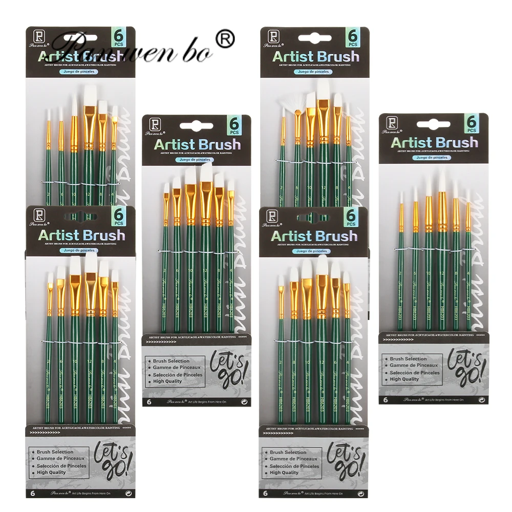 Artist supplies White Paint Brushes watercolor paintbrush 6pcs/set acrylic painting set painting brush oil brush