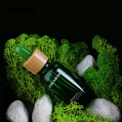 Screen Printing 1oz 2oz 30ml 60ml  matte black amber cosmetic packaging facial essence glass dropper bottle with bamboo cap