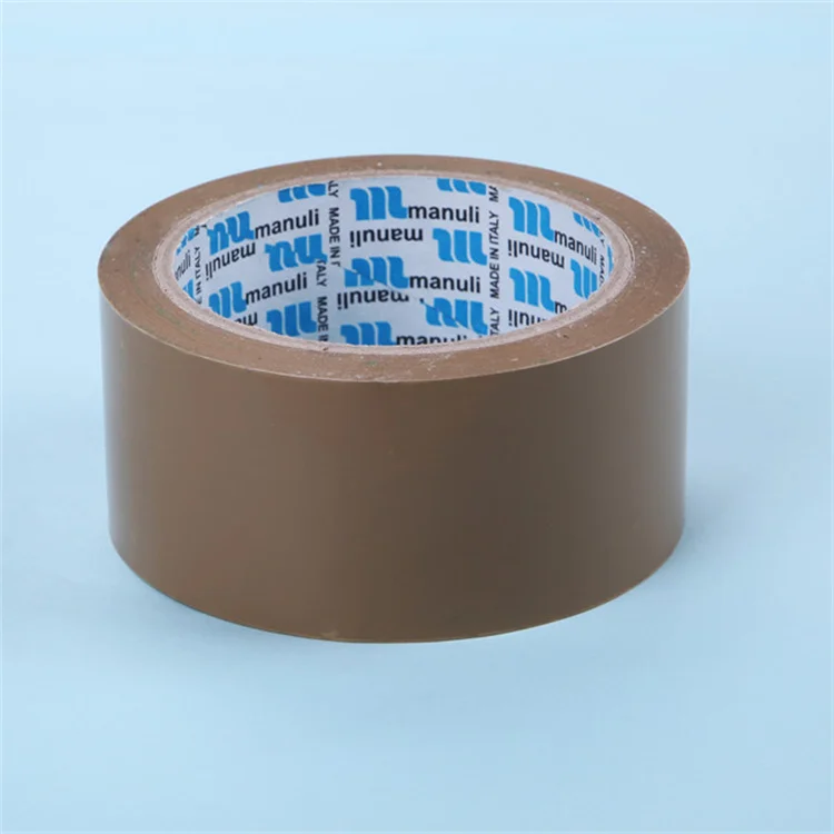 Carton packing tape bopp film single side glue adhesive coated sealing tape yellowish clear and brown tan colors