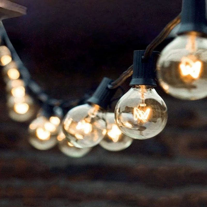 G40 Edison Incandescent String  UK 25Lamps Garden Outdoor Christmas decorative character string lights