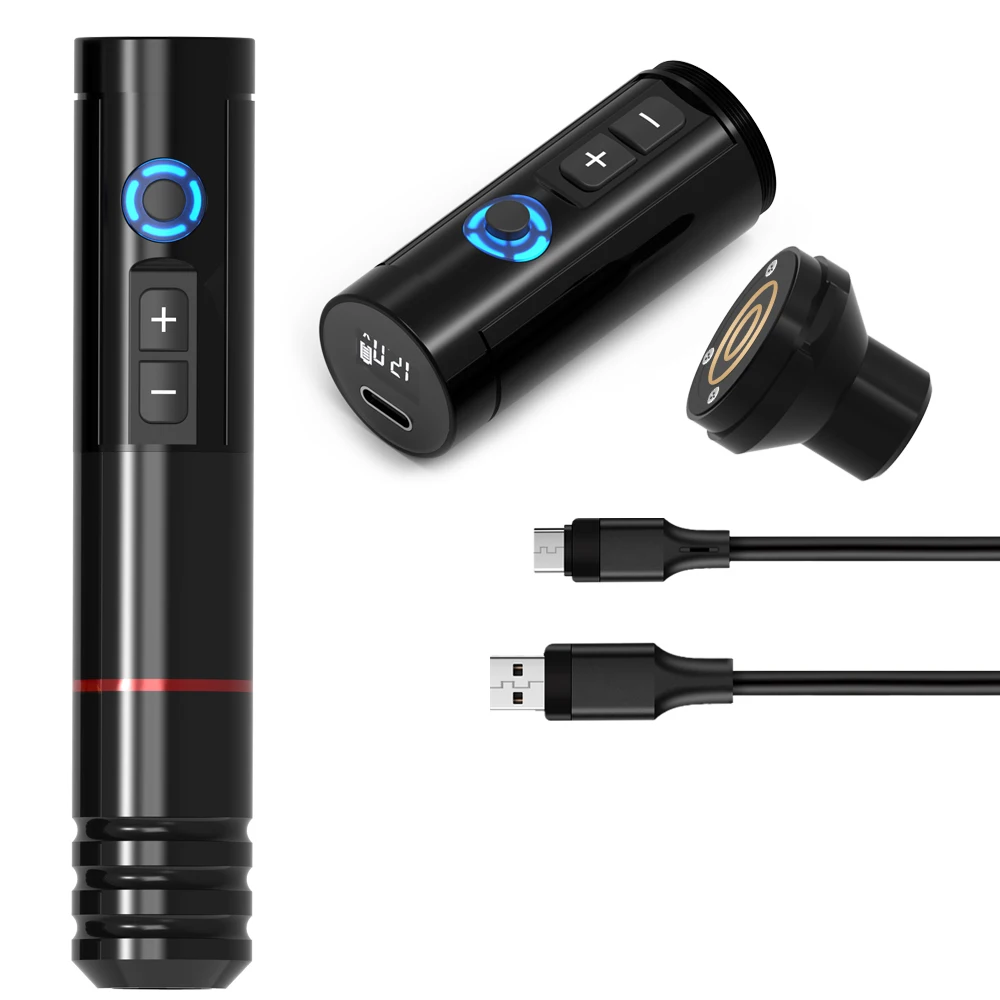 2022 new Adjust Stroke Tattoo Gun Customized Strong Power Tattoo Pen Professional Wireless Rotary Tattoo Pen Gun