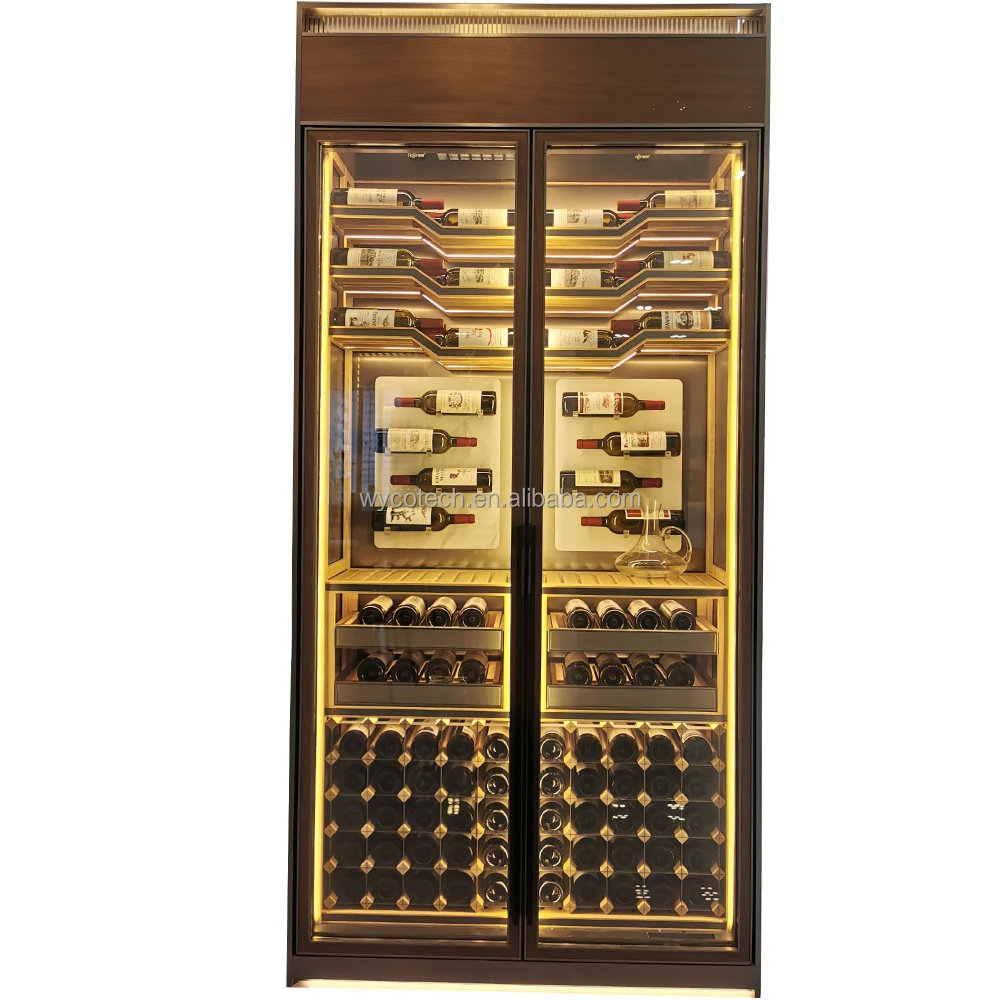 Undercounter Wine Refrigerator with Customized Size H2000mm x D1080mm and Fan Cooling System Undercounter Wine Cooler Fridge