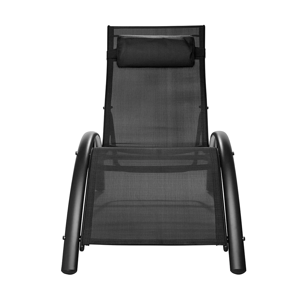 Outdoor Recliner 5 Position Adjustable with Headrest Patio Chaise Lounge Chairs Pool Outdoor Sun Bed