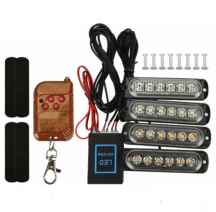 Янтарный whitestrobe 4x6 светодиодные фары 12V синхронизации мигающий гриль контрольная лампа беспроводной пульт дистанционного управления для грузовика прицеп Caravan