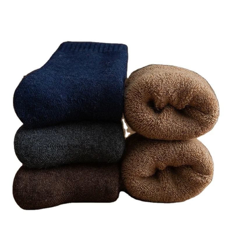 High Quality Rabbit Wool Cold Socks Winter Fashion Design Unisex Men Women Solid Work Socks