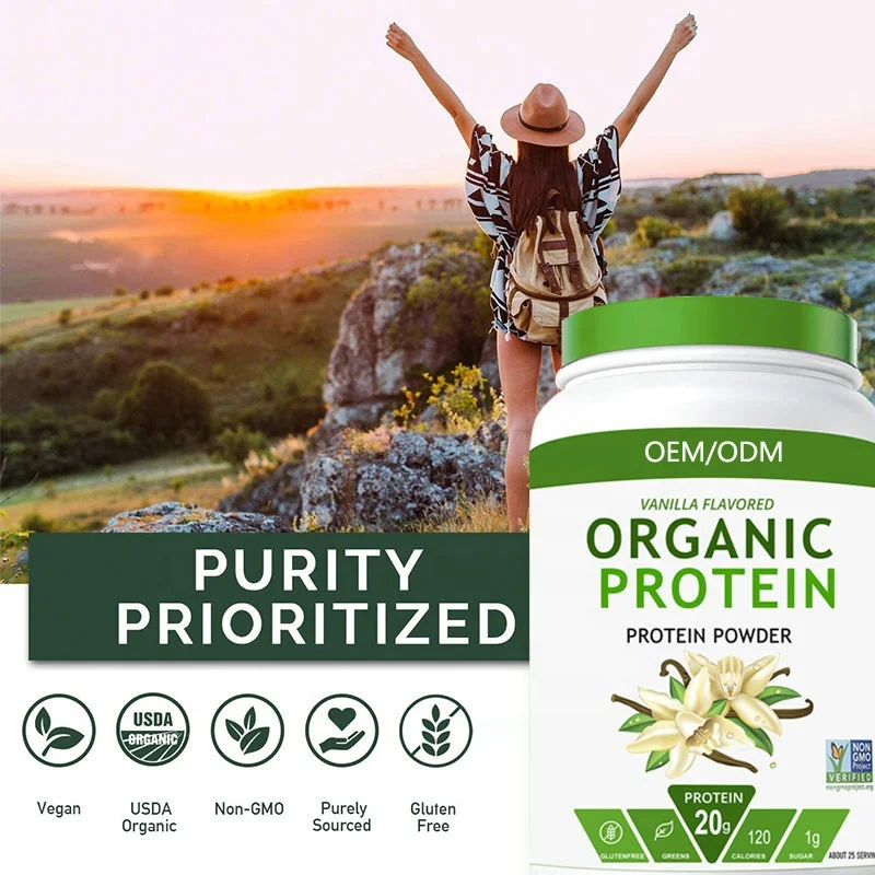 OEM/ODM Private Label Superfoods Green Organic Vegan Plant Based Rice Pea Probiotics Protien Supplement Protein Powder