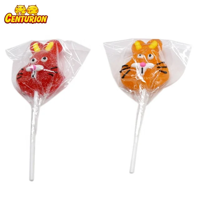 Manufacturer wholesale snacks sweets cartoon Easter Bunny Candy fruity lollipop gummy candy