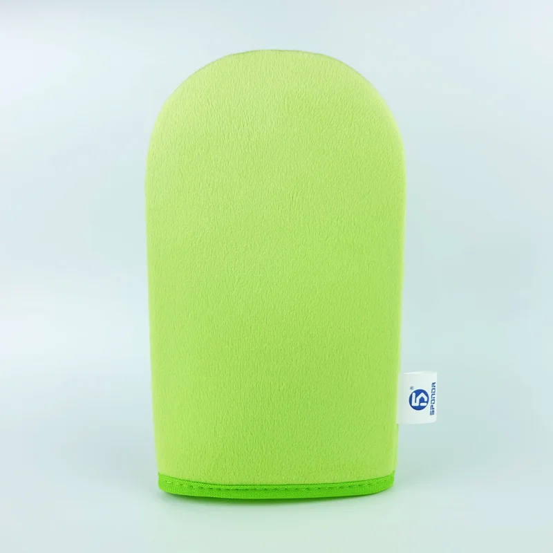 
Hot sale spray lotion Light green straight side Durable Self tanning Applicator mitt 