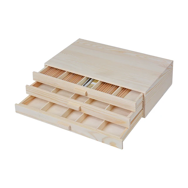 Tenice 3-Tier Bamboo Shelf cabinet for Desk with Drawers, Mini portable Desk Storage organizer, drawing storage cabinet