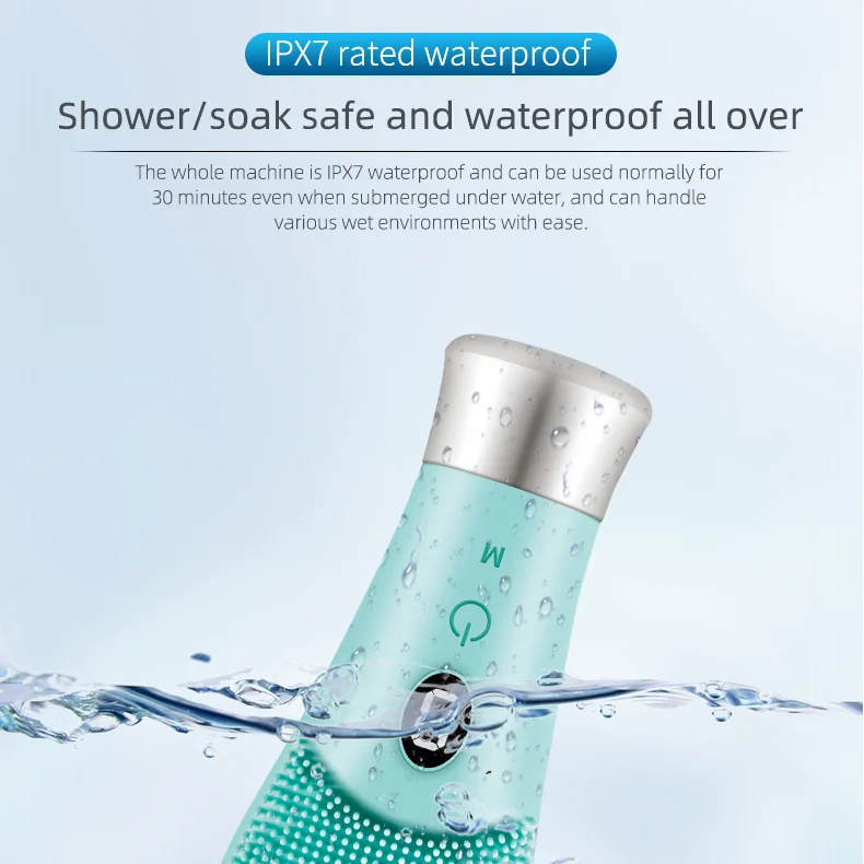 Hot Sell Home Use Beauty Equipment Silicone Sonic Face Cleanser Massage Brush Electric Waterproof Facial Cleansing Brush