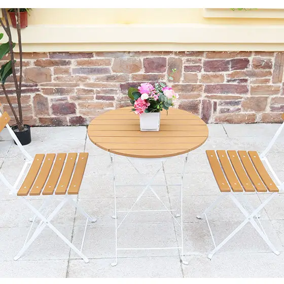 Hot-selling plastic wooden outdoor camping chair furniture folding portable garden table and chair