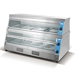 HW-8P Wet and Dry Heating Food Display Warmer Net Type Electric Showcase Counter