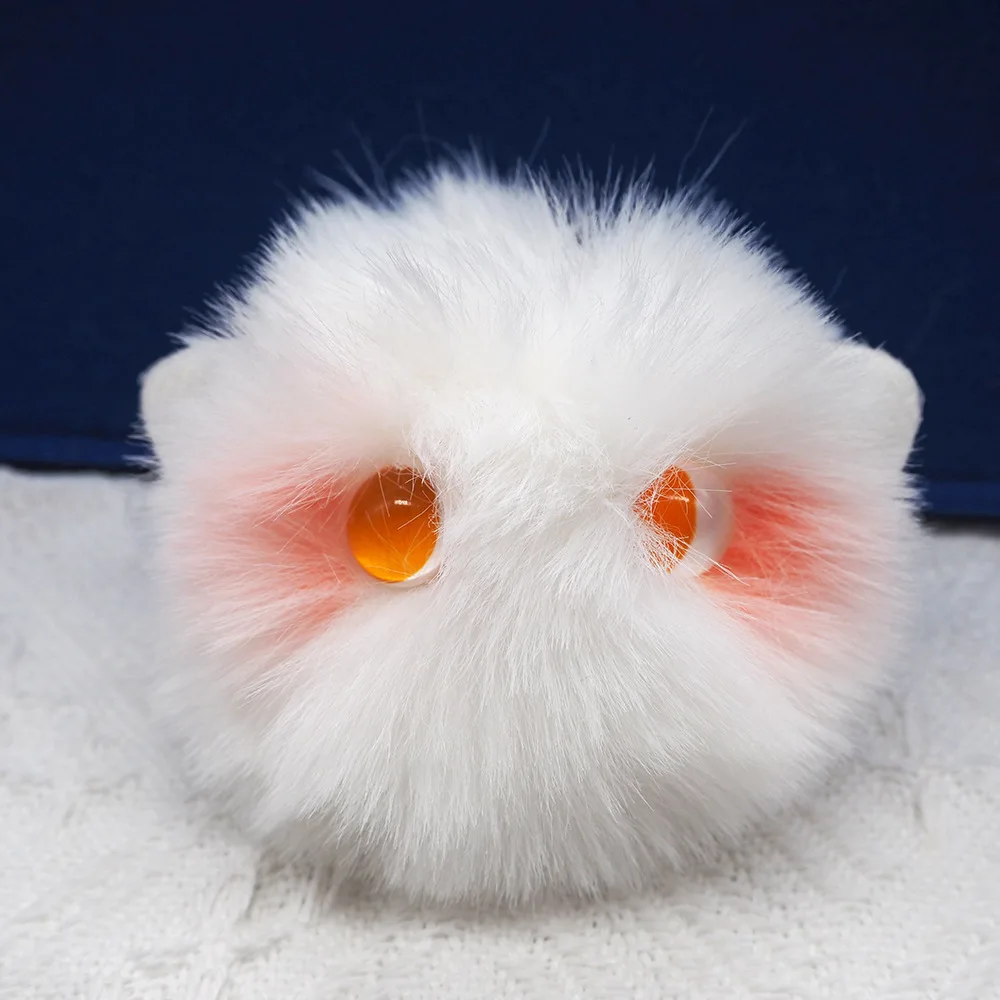 Furry Puff Ball Faux Rabbit Pink Fur Ball Pom Pom Keychain For Women And Girls