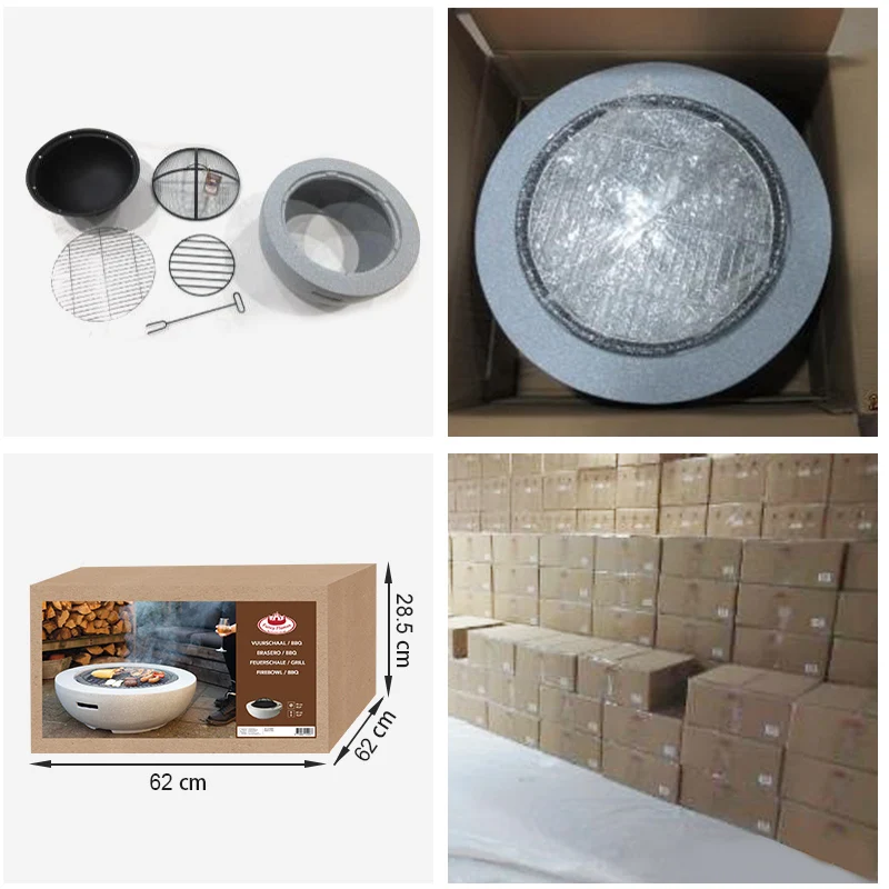 Esschert Design FF444 originality imitate cement concrete color smoke free fire pit outdoor fire pit stove