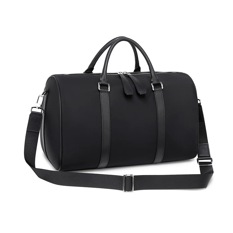 Guangzhou bsci manufacturer custom vintage leather travel duffle bag for men