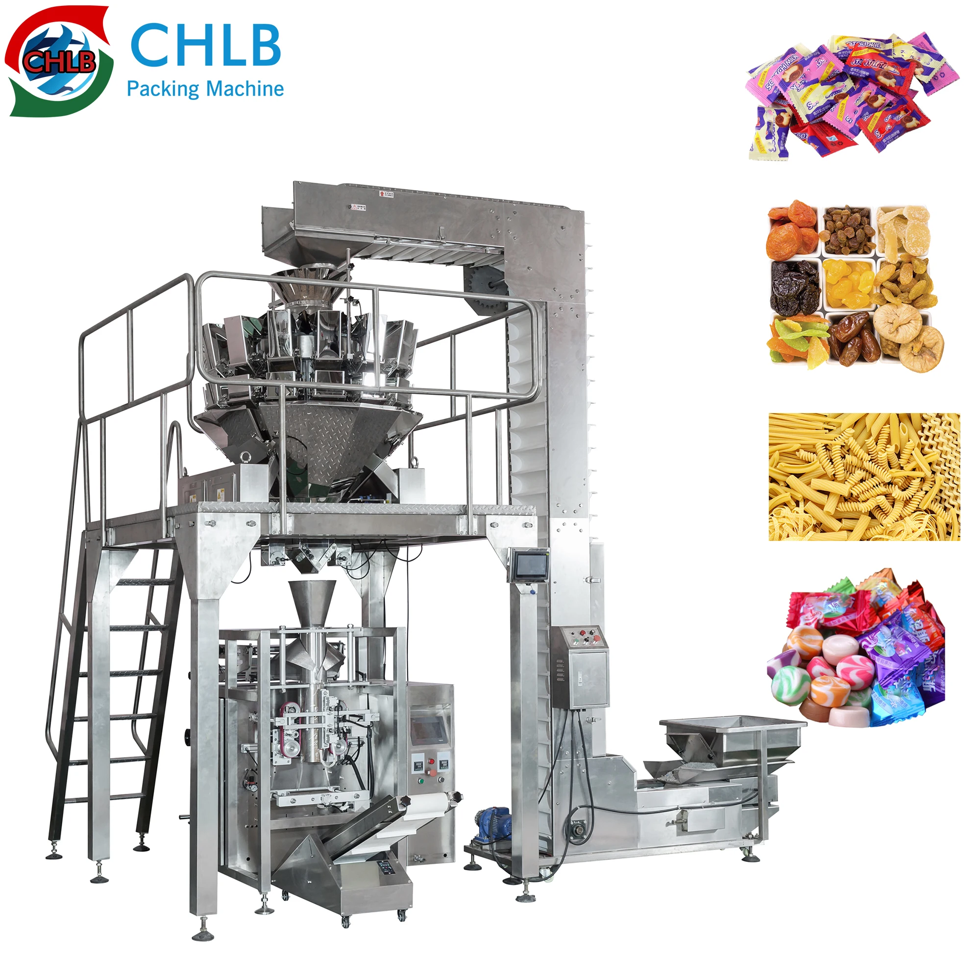CHLB 420PM automatic pillow bag granule soft candy rice seeds packing machine pasta potato chips packaging machines
