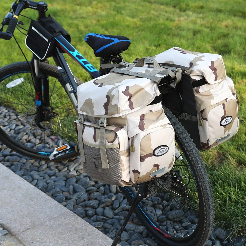 Outdoor Camo Bicycle  Rack Bag Double Rear Bike Bag With Rain Cover