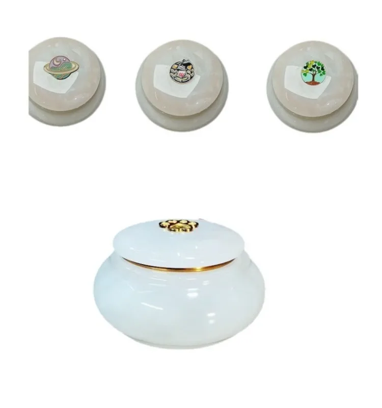 Pet coffins Jade Sealed Jar Pet Funeral Supplies Cross-border High-end Natural Marble Souvenirs Pet Ashes Storage Box