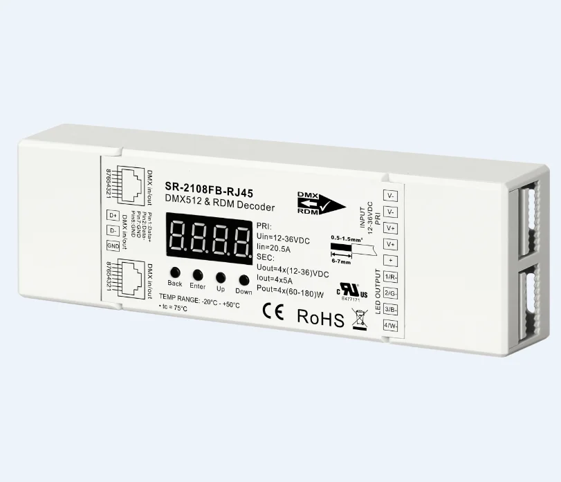 48V RDM 4 channel dmx led driver constant current rgbw led driver dmx 350mA 700mA rj45 dmx decoder driver