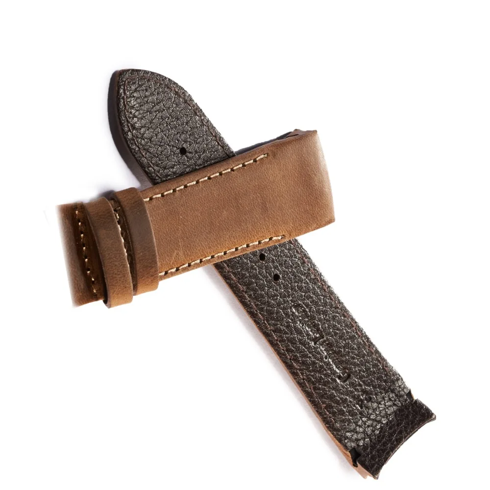 
Reef Tiger 23mm Width Brown Leather Watch Strap Black Genuine Leather Watch Wristband for Men RGA703 