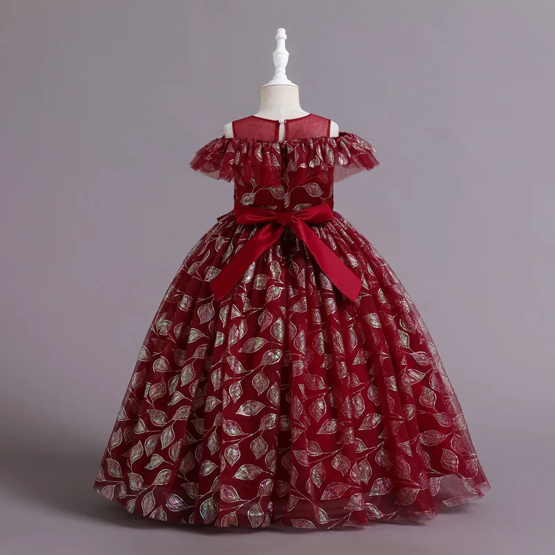 Fashion Kids Clothing Sunflower Baby Girls Wedding Dresses Birthday Party FOR 5-10YEARS Y007