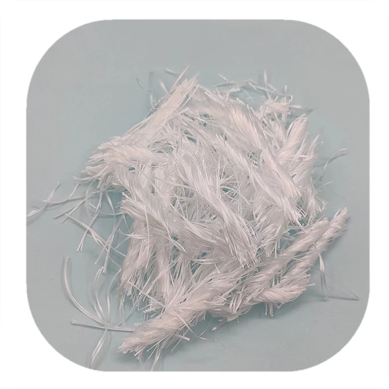 Wholesale 56MM white  pp fiber twisted polypropylene fiber for concrete