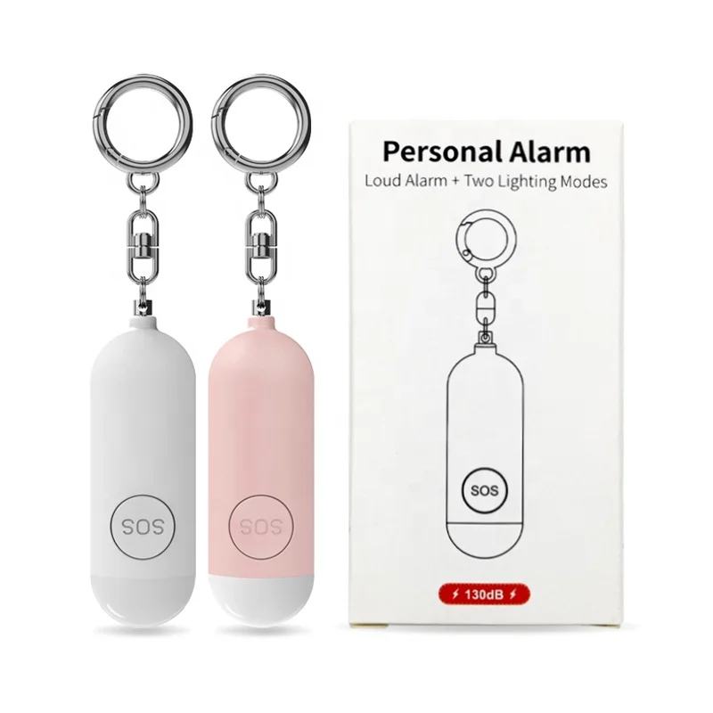 130Db Siren  Led Portable Emergency Sos Personal Safety Alarm Keychain Personal Security Alarm For Women