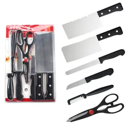 Home 3 4 5 6 Inch Anti-slip Handle Chef Knife Kitchen Knives Peeler Set Fruit Knife Cleaver Bread Cutter Tools