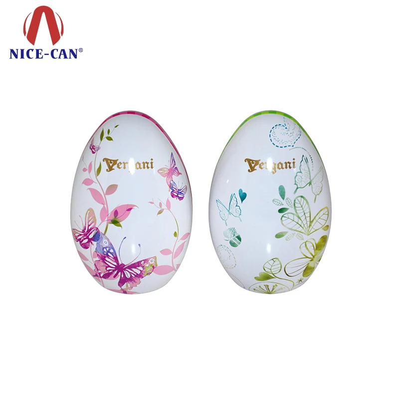 Factory Direct Easter Egg Tin Box Chocolate Candy Metal Containers Custom Egg Shaped Tin