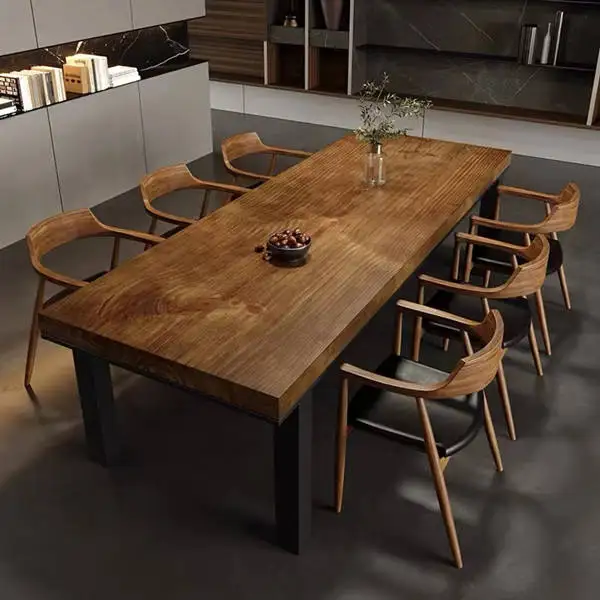 Hot Selling Factory Price Popular Customize Size Office Rustic Kitchen Furniture Wood Restaurant Dining Table