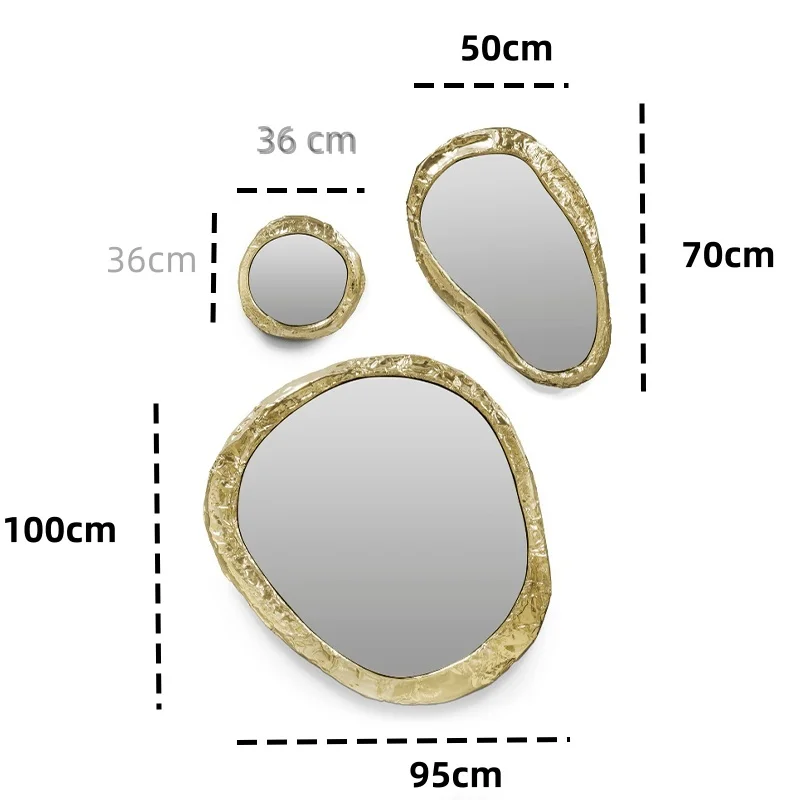 Bocado Lobo Modern light luxury wall decoration mirror minimalist stainless steel metal home art decoration factory direct sales