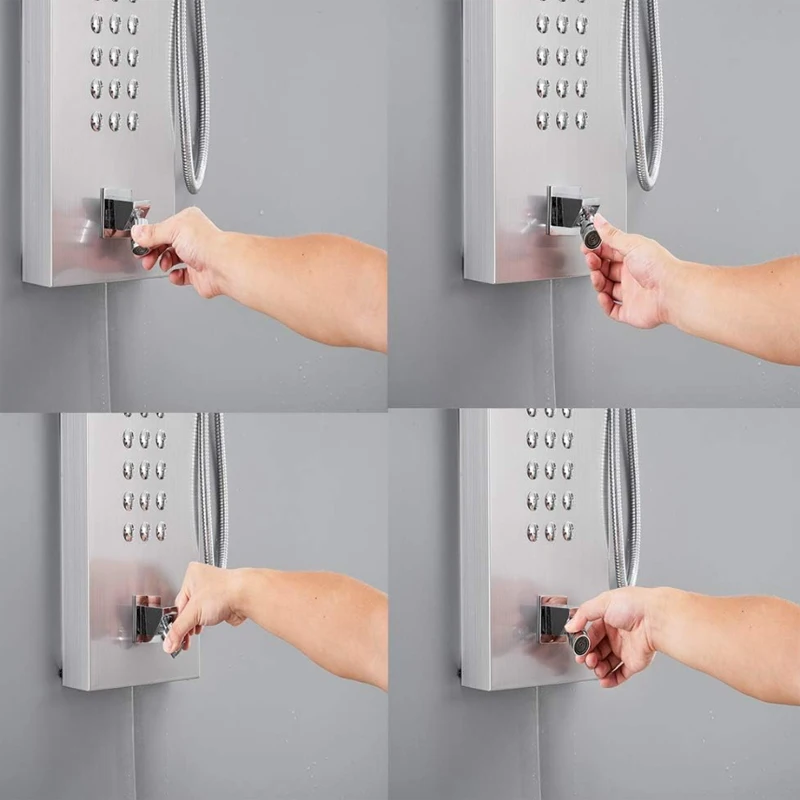 Wall Mount Bathroom Rain Head Shower Column Panel Faucet Tap Thermostatic Digital Display Mixer Shower Set