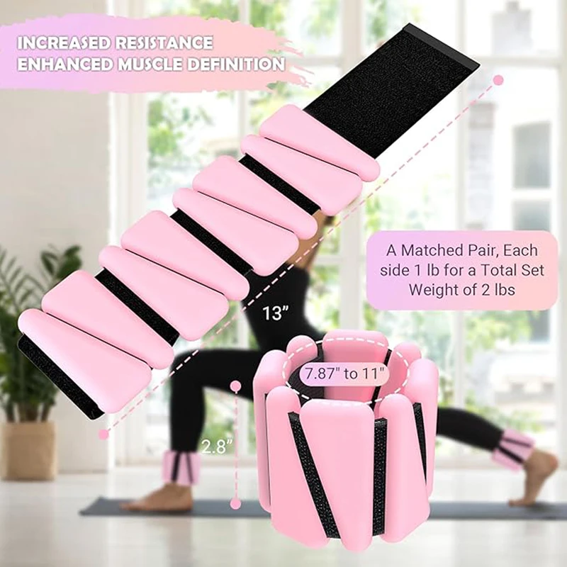 2 фунта тренировочный Регулируемый Браслет для тренировки голеностопного сустава запястья манжеты Утяжелитель упражнений силиконовый вес лодыжки