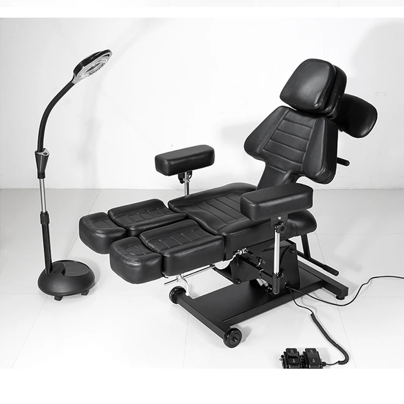 Professional 2 Motors Electric Tattoo Chair Backrest And Height Adjustable Beauty Salon Furniture Tattoo Bed With Foot Control
