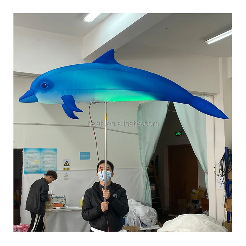 Lighting Inflatable Marine Animals Model Puppet Inflatable Dolphin Balloon for Street Parade Performance