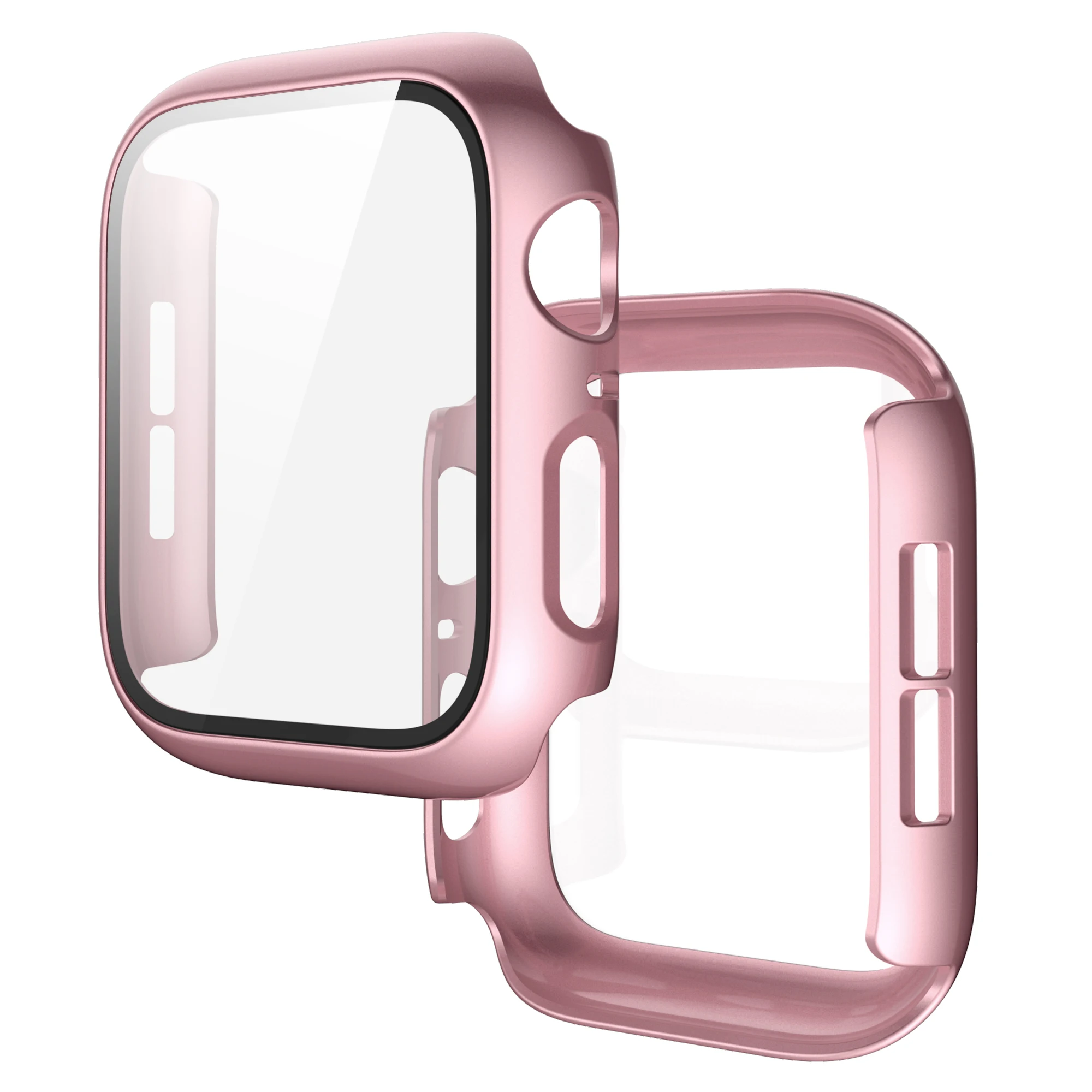 Hard PC +Tempered Glass Screen Protector Cover Case for Apple Watch Series 7/6/5/4/3/2/1/se 40mm 44mm 38mm 42mm i Watch